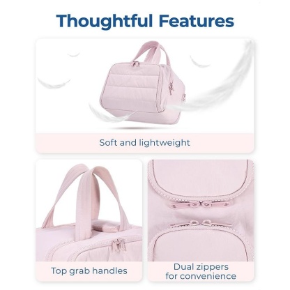 Feihong large-capacity cosmetic bag, convenient portable toiletry bag, fluffy large size with wide o