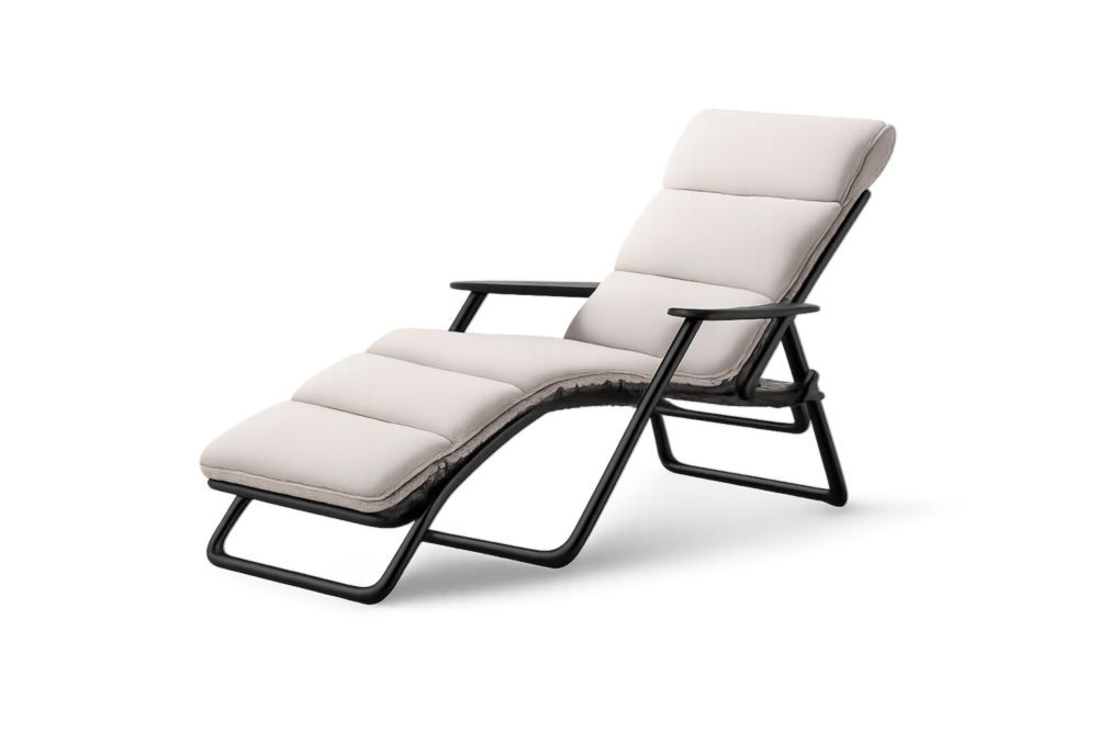 Steel Frame Outdoor Reclining Chaise Lounge Chair Beige