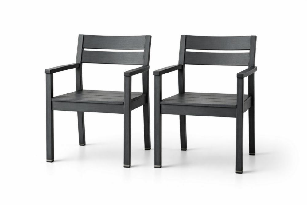 Outdoor Dining Armchair Set Polypropylene Black 58cm x 60cm x 80cm (W × D × H)