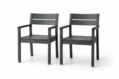 Outdoor Dining Armchair Set Polypropylene Black 58cm x 60cm x 80cm (W × D × H)