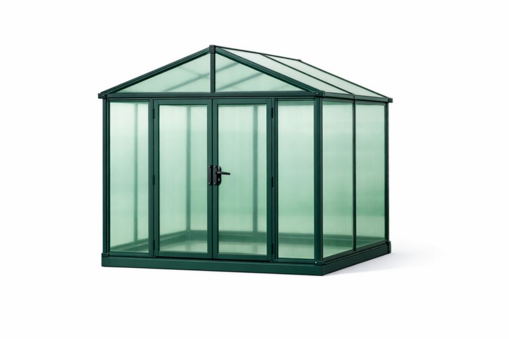 Greenhouse Polycarbonate Panels Aluminum Frame 250cm x 250cm x 250cm-Cosyvivana