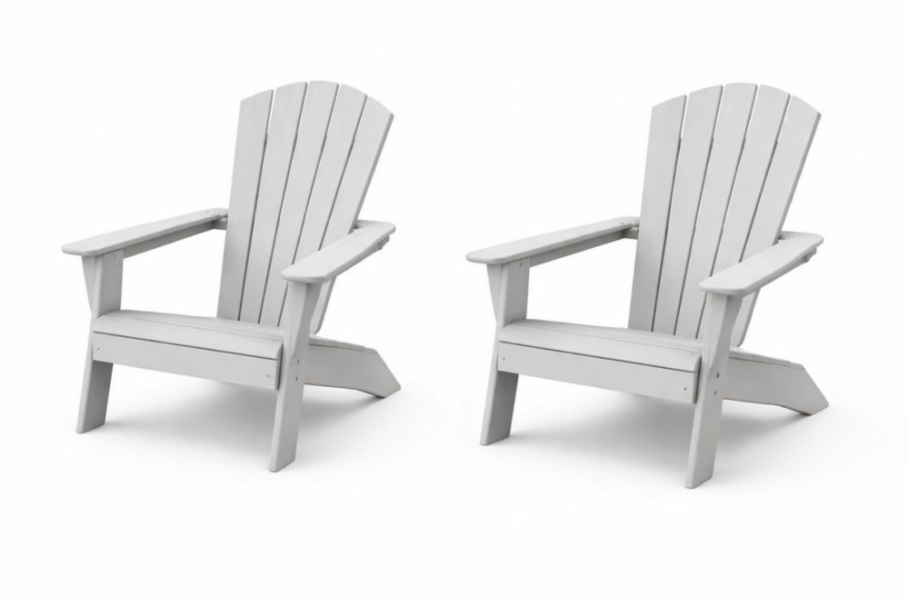 Wooden Adirondack Chair Set in White-Cosyvivana