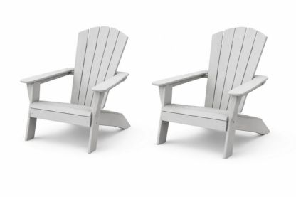 Wooden Adirondack Chair Set in White-Cosyvivana