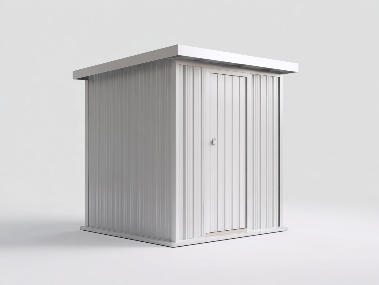 Garden Shed metal structure light grey 210x140x200cm - compact outdoor storage design-Comfyix