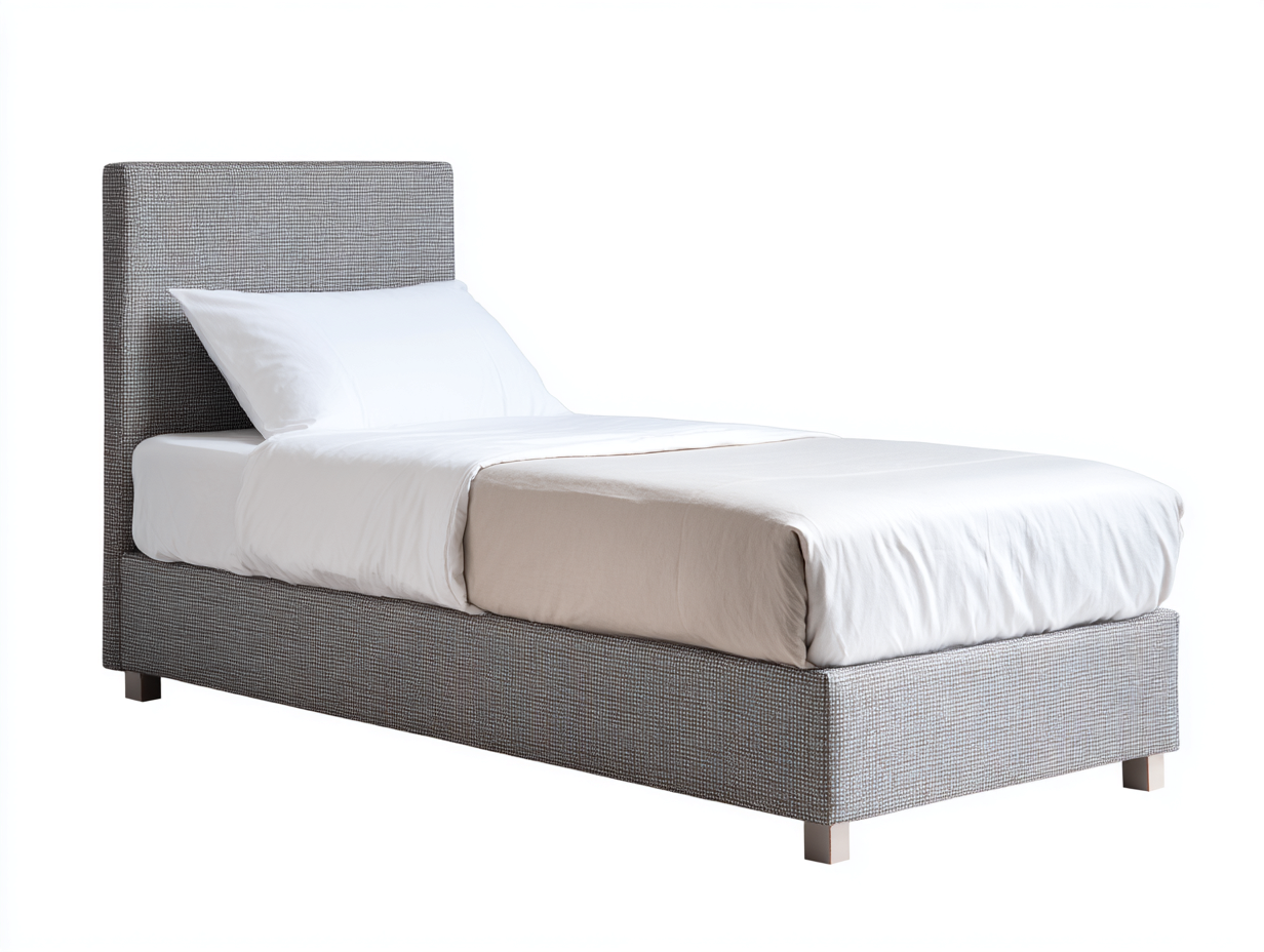 Single Bed Upholstered Fabric 190x90x105 cm - Light Grey - Modern Design-Comfyix
