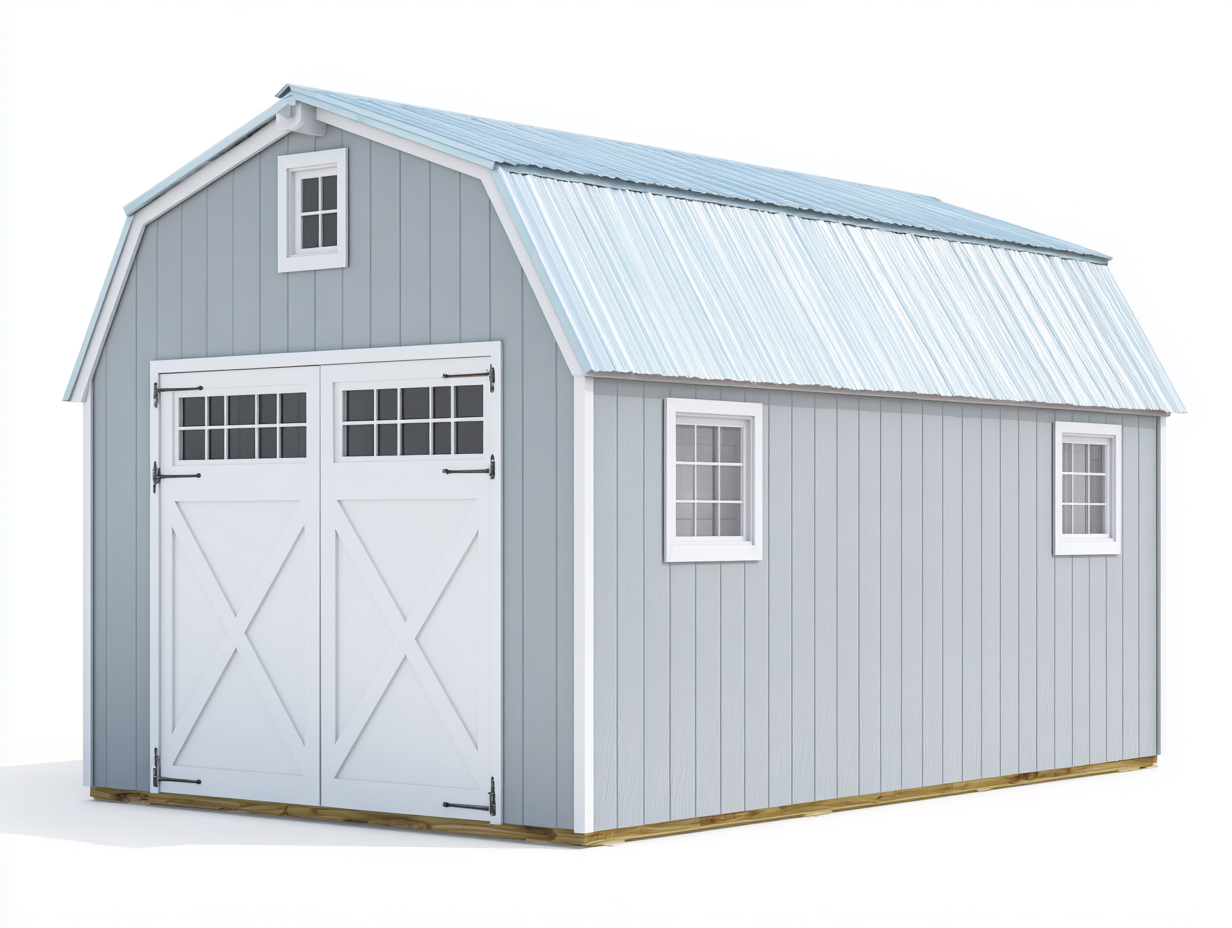 Garden Shed Wooden Structure 240x180x210 cm - Light Blue-White - Barn Style Design-Comfyix