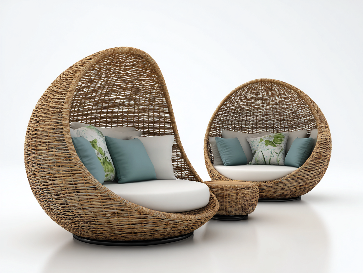 Rattan Sofas natural rattan outdoor set 110x95x150cm - woven lounge design-Comfyix