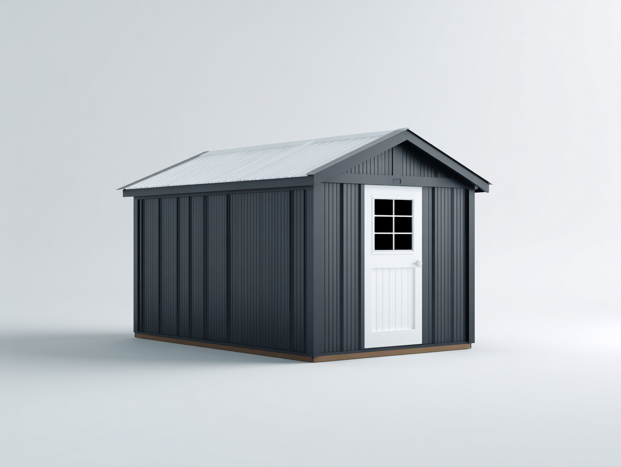 Garden Shed Wood Panelled 240x180x220 cm - Dark Grey White - Outdoor Storage Design-Comfyix