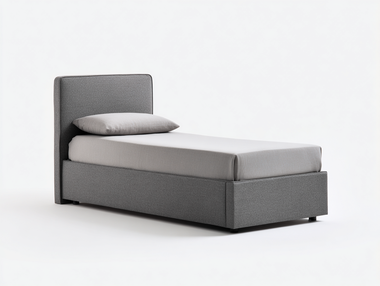 Single Bed Fabric Upholstered 200x100x90 cm - Grey - Modern Bedroom Design-Comfyix