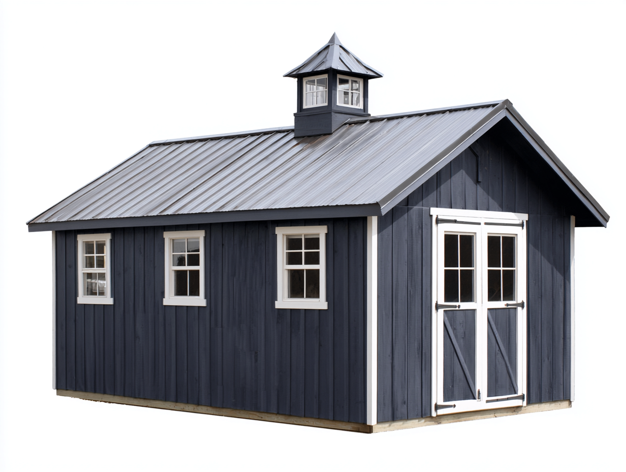 Garden Shed wooden structure dark blue 240x180x230cm - outdoor storage design-Comfyix