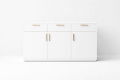 White MDF Sideboard with 3 Drawers and 3 Doors