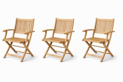 Set of 3 Folding Wooden Armchairs-Livovarioa