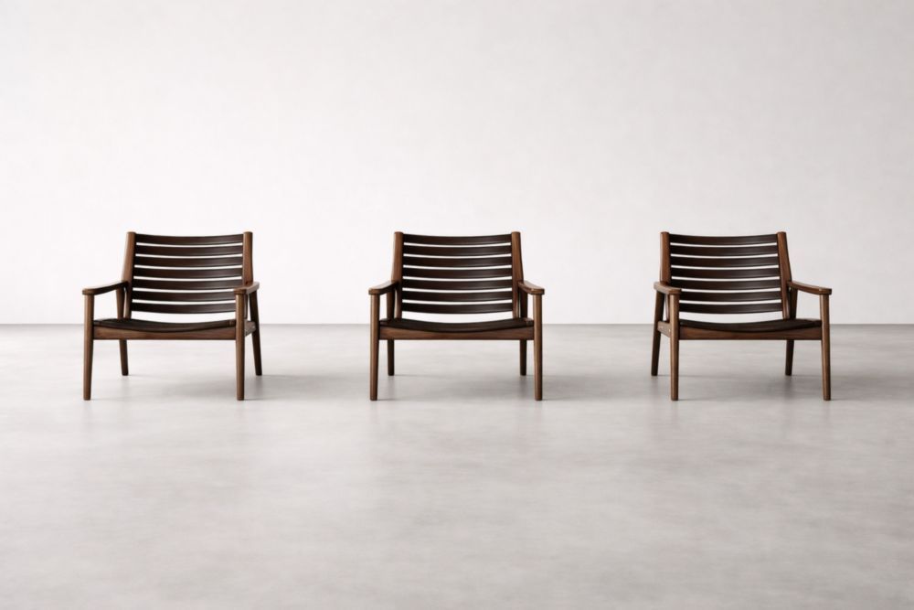 Solid Wood Lounge Chair Set Dark Brown 3 Pieces-Livovarioa