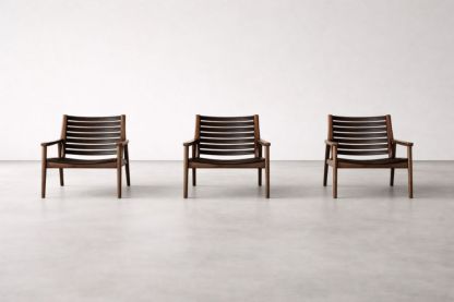 Solid Wood Lounge Chair Set Dark Brown 3 Pieces-Livovarioa