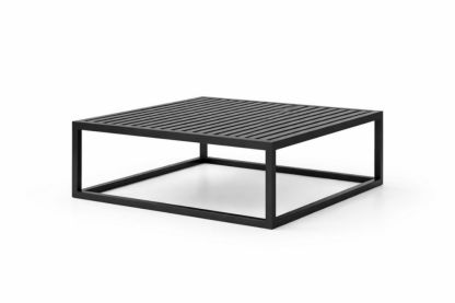 Black Aluminum Slatted Coffee Table 80x80x30 cm-Bloomviber