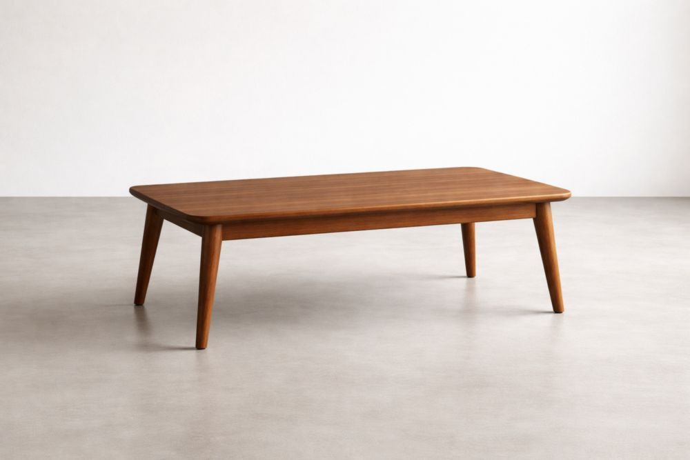 Wood Rectangular Coffee Table Brown 120cm x 60cm x 45cm-Bloomviber