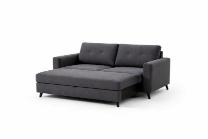 Dark Gray Fabric Sectional Sofa Bed with Chaise 230.0 cm Length