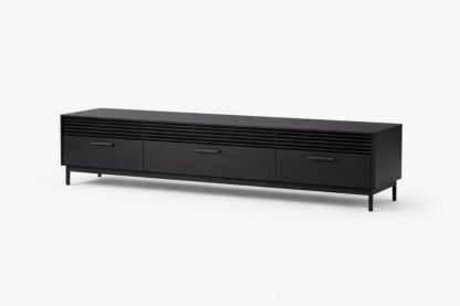 Black Wood TV Stand with Storage Drawers 180cm