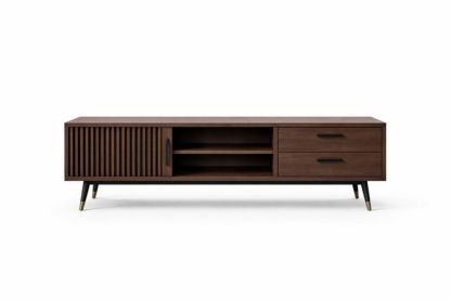 Wood TV Stand Entertainment Center with Drawers and Sliding Door 180cm