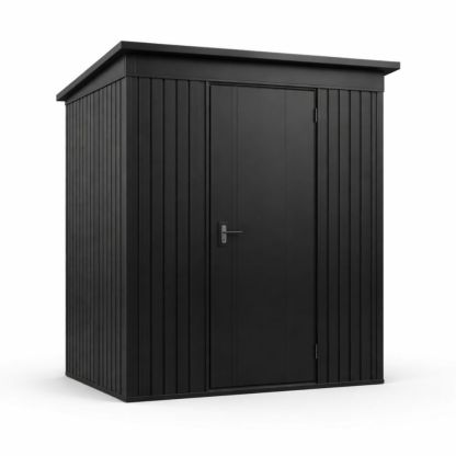 Outdoor Steel Storage Shed Black with Locking Door 213cm x 127cm x 208cm