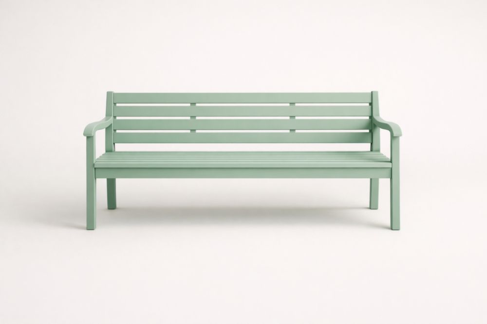 Outdoor Steel  Garden Bench Green Length 150cm