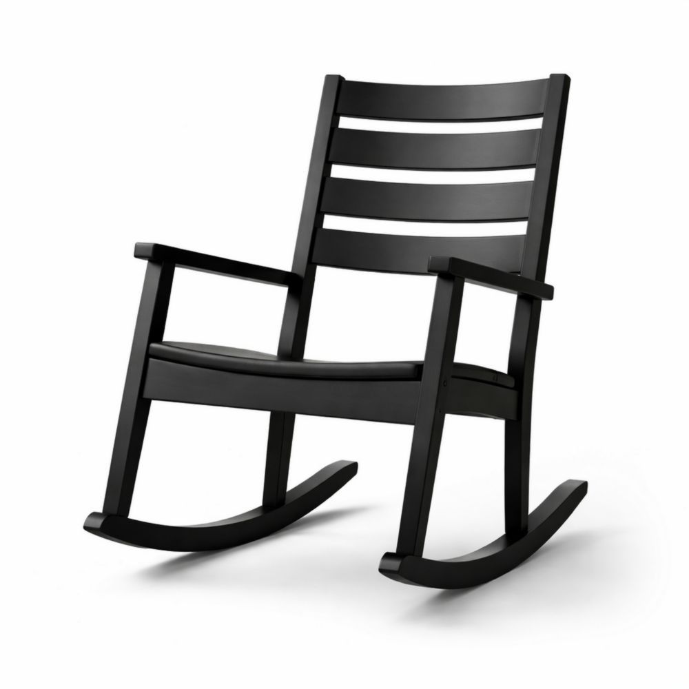 Black Wooden Rocking Chair-Auroradore