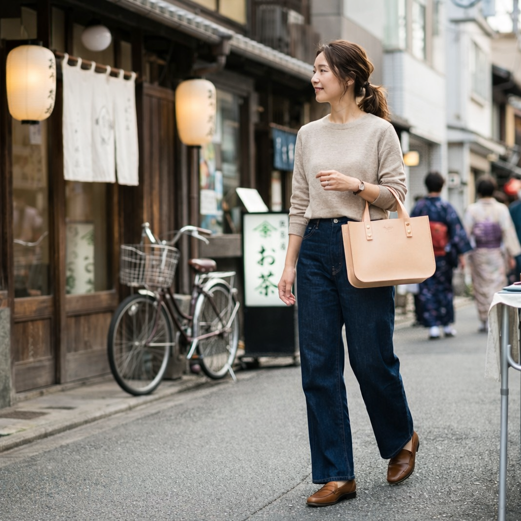 Leather Tote | Time