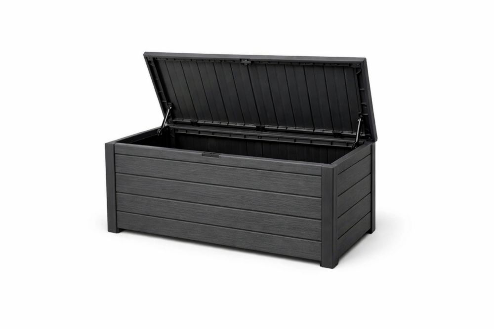 Outdoor Storage Deck Box Black Resin