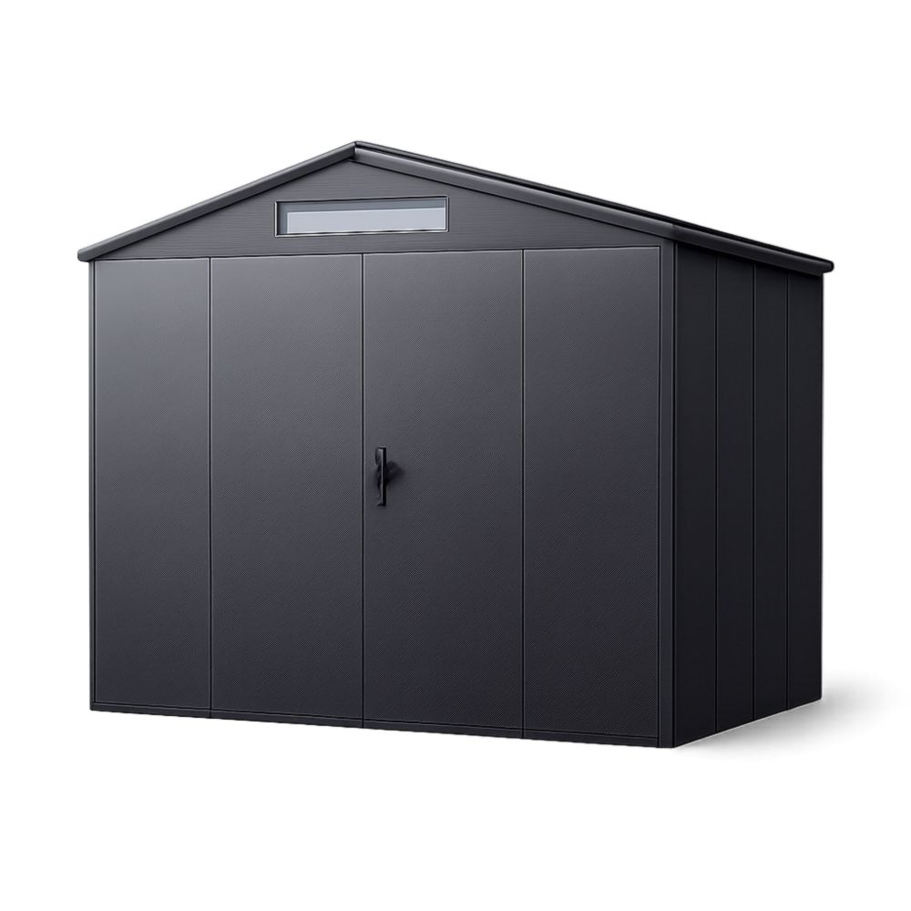 Black Metal Outdoor Storage Shed 8ft x 6ft