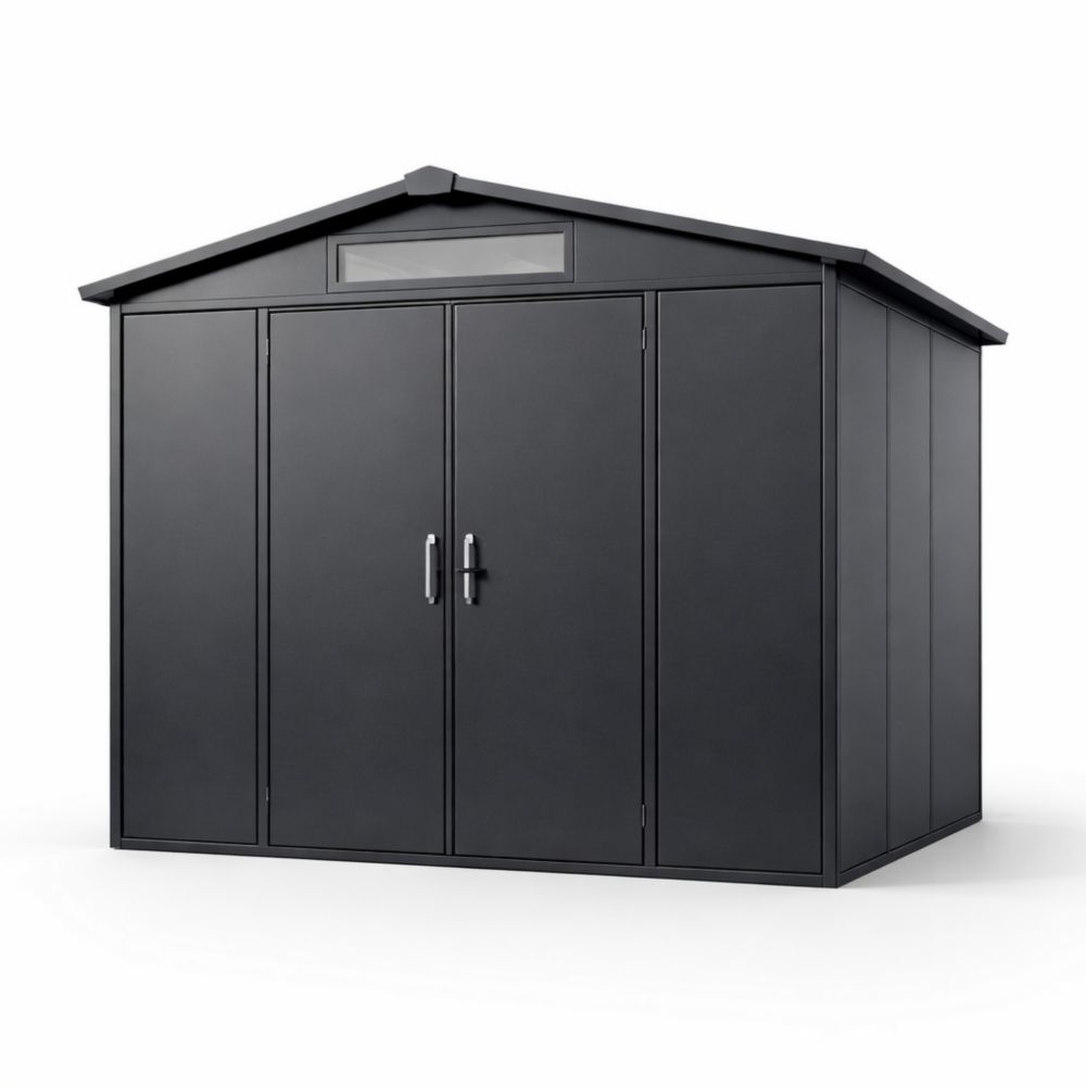 Black Metal Storage Shed Steel 2.5m x 3m