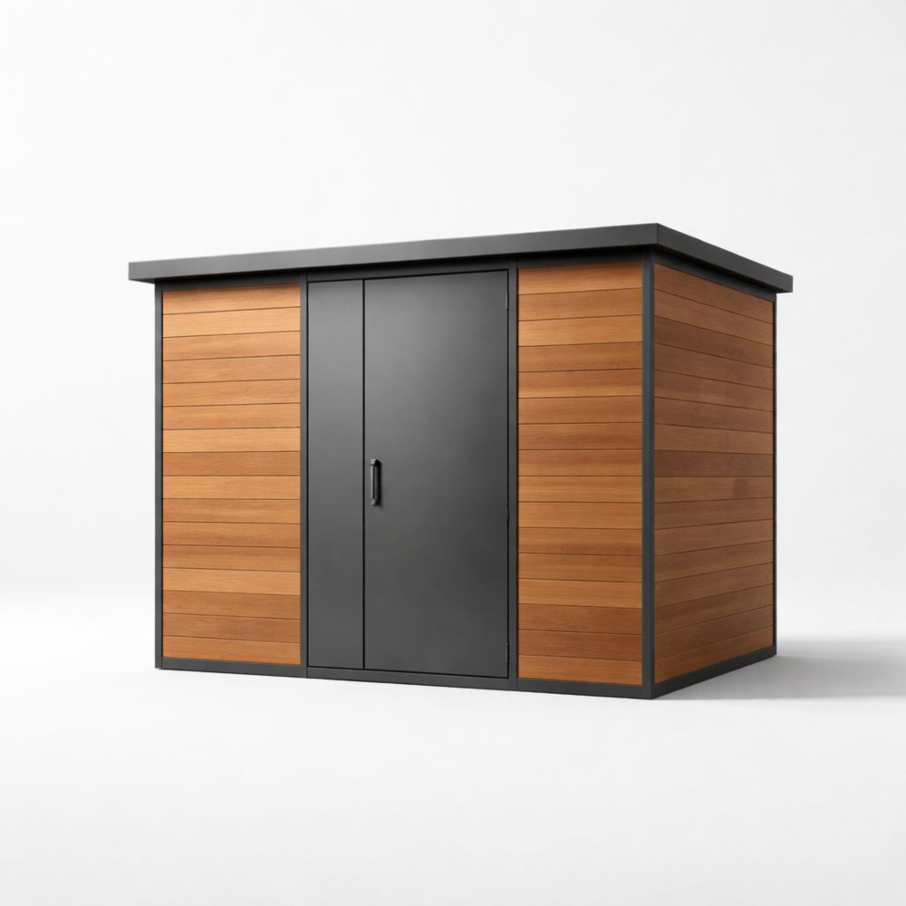 Metal and Wood Panel Outdoor Storage Shed 280cm x 200cm x 230cm