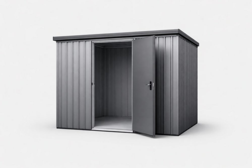 Outdoor Steel Storage Shed Grey 203x173x195 cm Steel