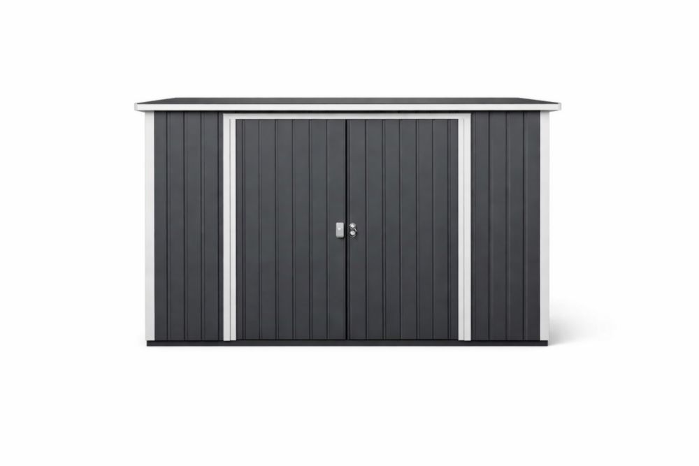 Steel Outdoor Storage Shed Gray 200cm x 120cm x 160cm