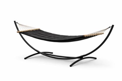 Black Steel Frame Hammock with Quilted Fabric