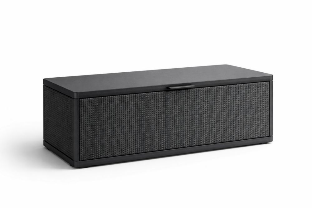 Storage Bench Wicker Black 120x45x50 cm