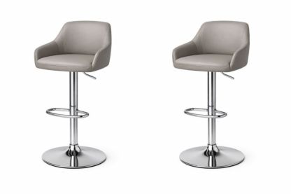 Adjustable Swivel Bar Stool Set with PU Leather and Chrome Base