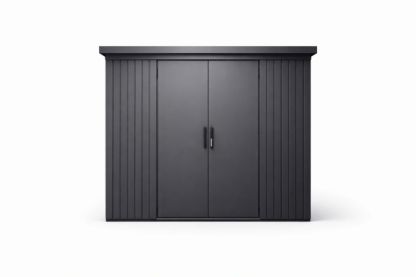 Black Galvanized Steel Double Door Garden Shed 2m x 1.5m x 2m