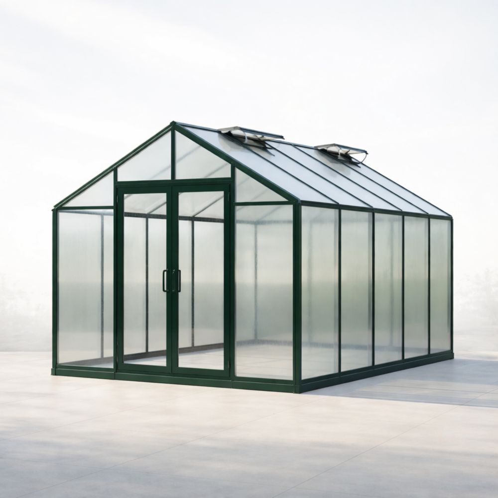 Greenhouse with Aluminum Frame and Polycarbonate Panels 3m x 2m x 2.5m