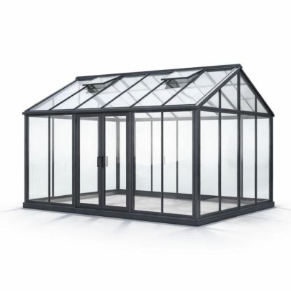Rectangular Aluminum Frame Greenhouse Black 300x200x250cm