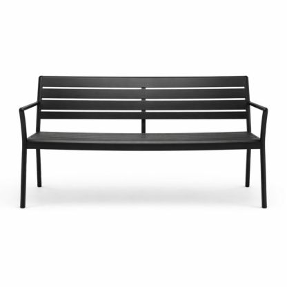 Outdoor Metal Bench Black 150cm