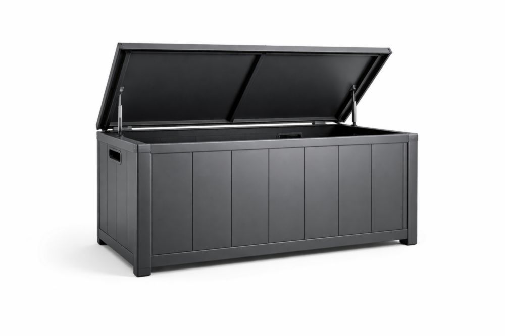 Outdoor Black Resin Storage Box Weather-Resistant Large