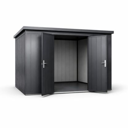 Metal Outdoor Garden Storage Shed Double Doors Anthracite