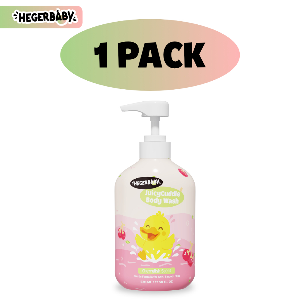 Hegerbaby JuicyCuddle Baby Wash Cherry + Melon - Deep Cleansing,Long-Lasting Fragrance Body Wash