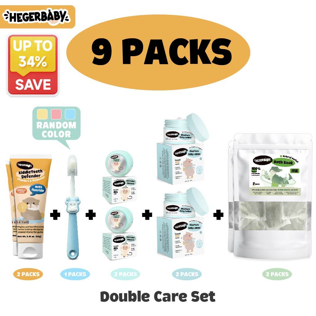 Hegerbaby Toothpaste + Bath Soak + Soothing Balm + Baby Lotion - Essential Care Package