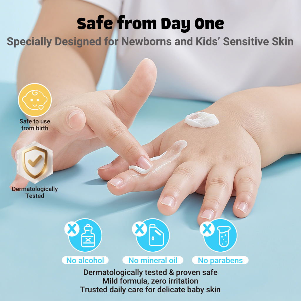 Hegerbaby Ricepure Baby Lotion - Relieves Prickly Heat Rash Gentle Soothing Moisturizes Whitens 50ml