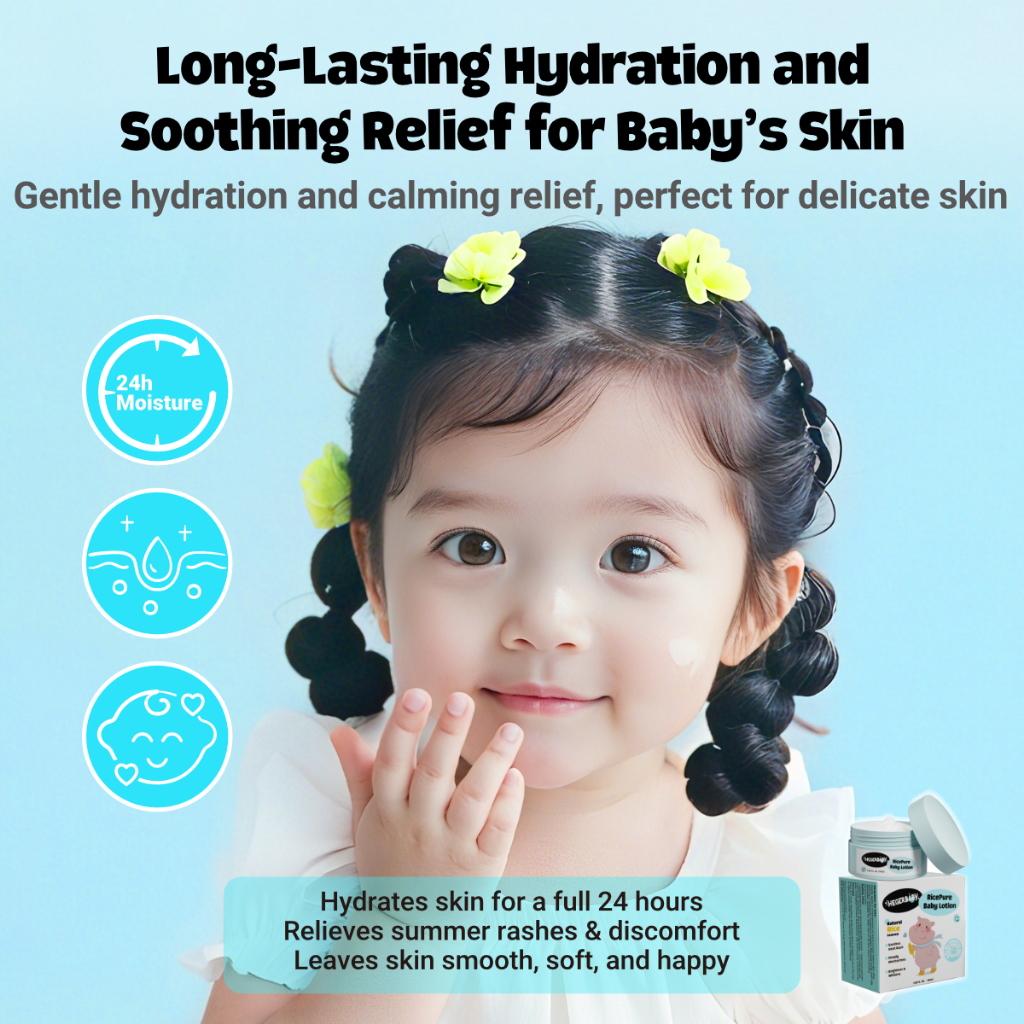 Hegerbaby Ricepure Baby Lotion - Relieves Prickly Heat Rash Gentle Soothing Moisturizes Whitens 50ml