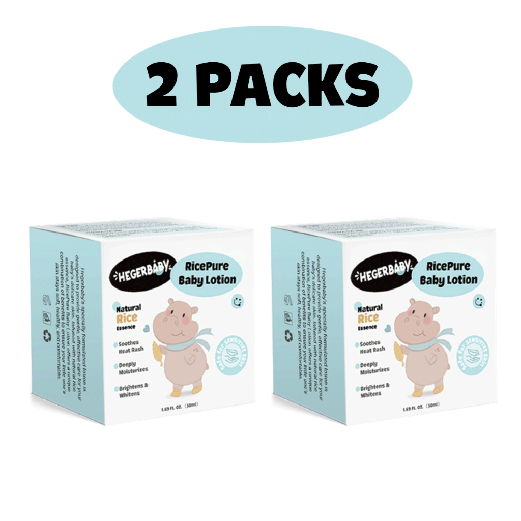 Hegerbaby Ricepure Baby Lotion - Relieves Prickly Heat Rash Gentle Soothing Moisturizes Whitens 50ml
