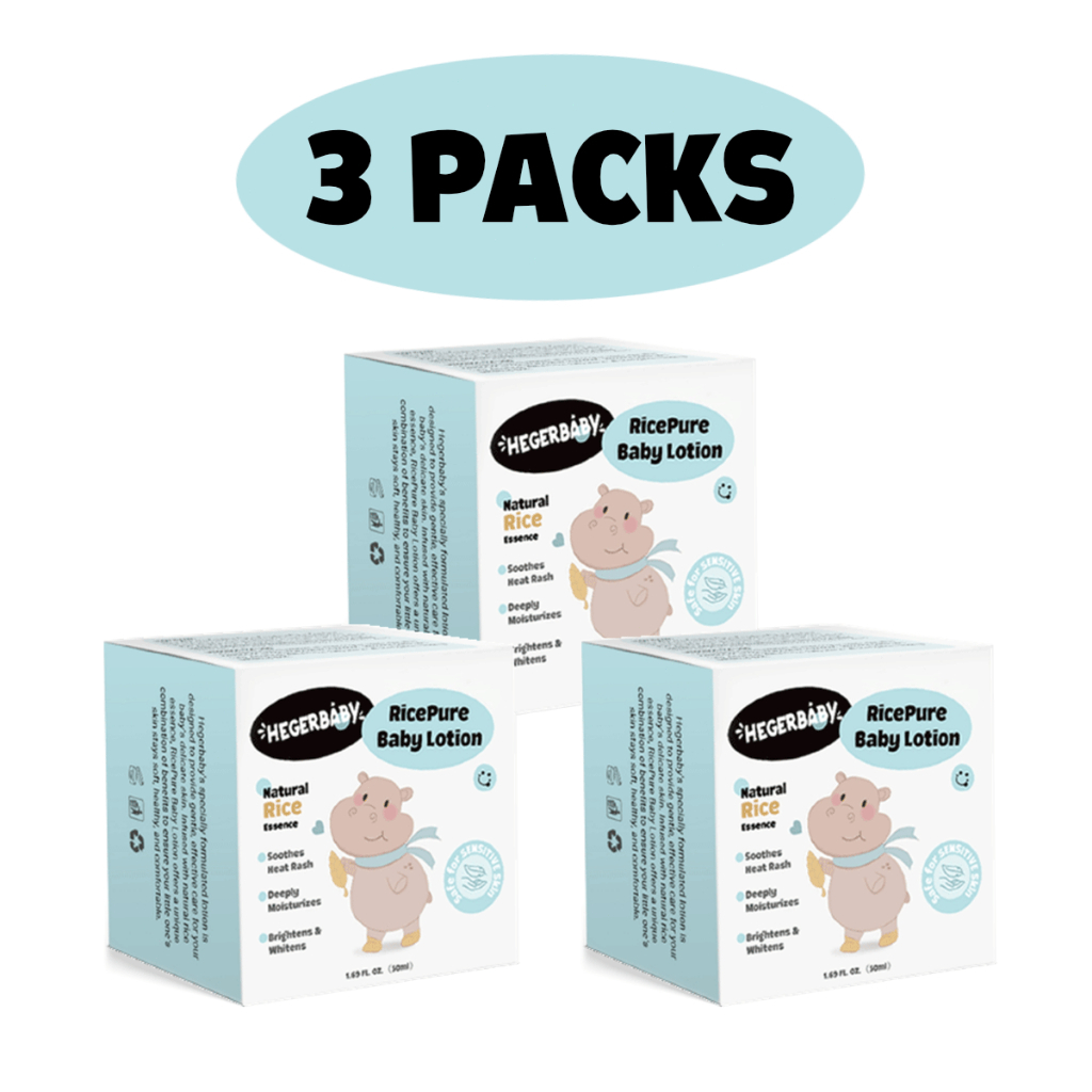 Hegerbaby Ricepure Baby Lotion - Relieves Prickly Heat Rash Gentle Soothing Moisturizes Whitens 50ml
