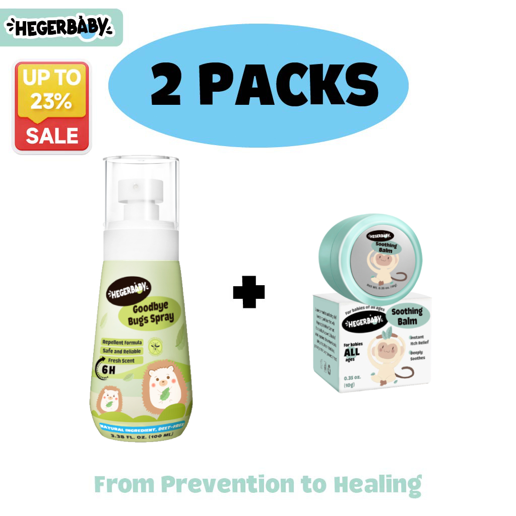 Hegerbaby Bugs Spray + Soothing Balm + Scar Gel | Mosquito Repellent, Itching Relief & Scar Care