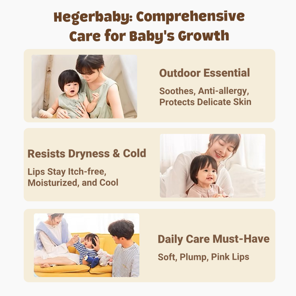 Hegerbaby Vaseline Lip & Face Balm - For Baby Moisturizing And Nourishing To Relieve Saliva Rash